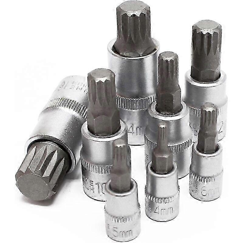 XZN Socket Set Multiple Tooth 8 Pieces M4 - M16-JUSCH