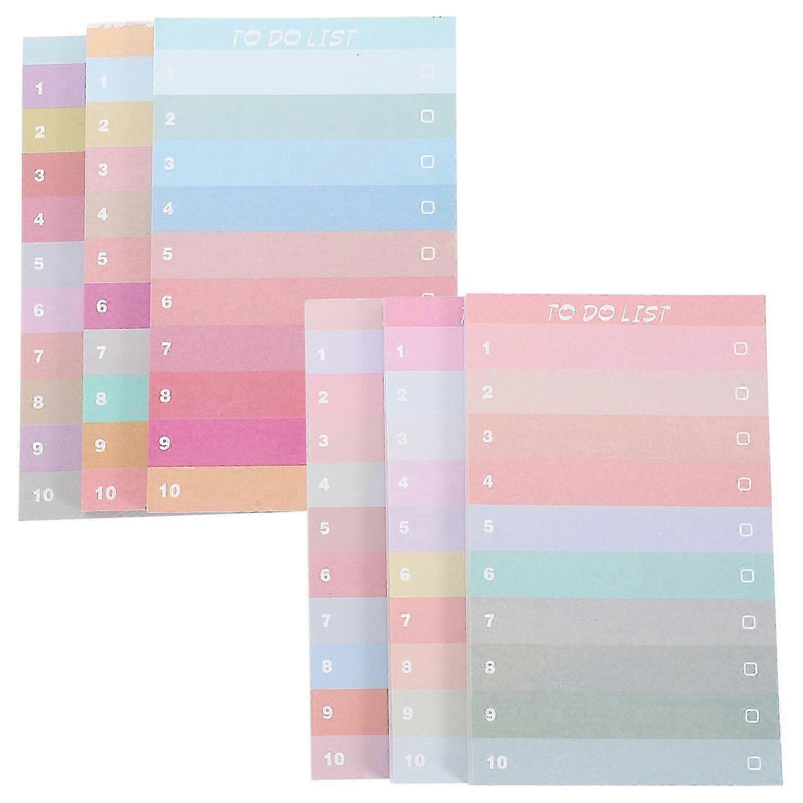 Memo Notepad 6 Pcs Rectangular Note Taking Sticky Paper Assorted Color for School Office