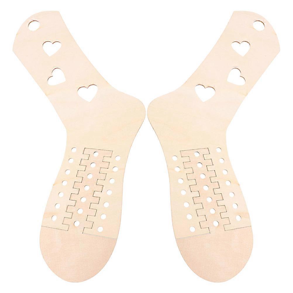 Knitting Sock Model Wood Sock Blockers for Adjustable 2Pcs Display