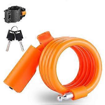 Portable Bicycle Safety Lock Steel Cable Lock AntiTheft Elasticity Lock Road Bike Steel Wire Lock Cycle LockYMQX)
