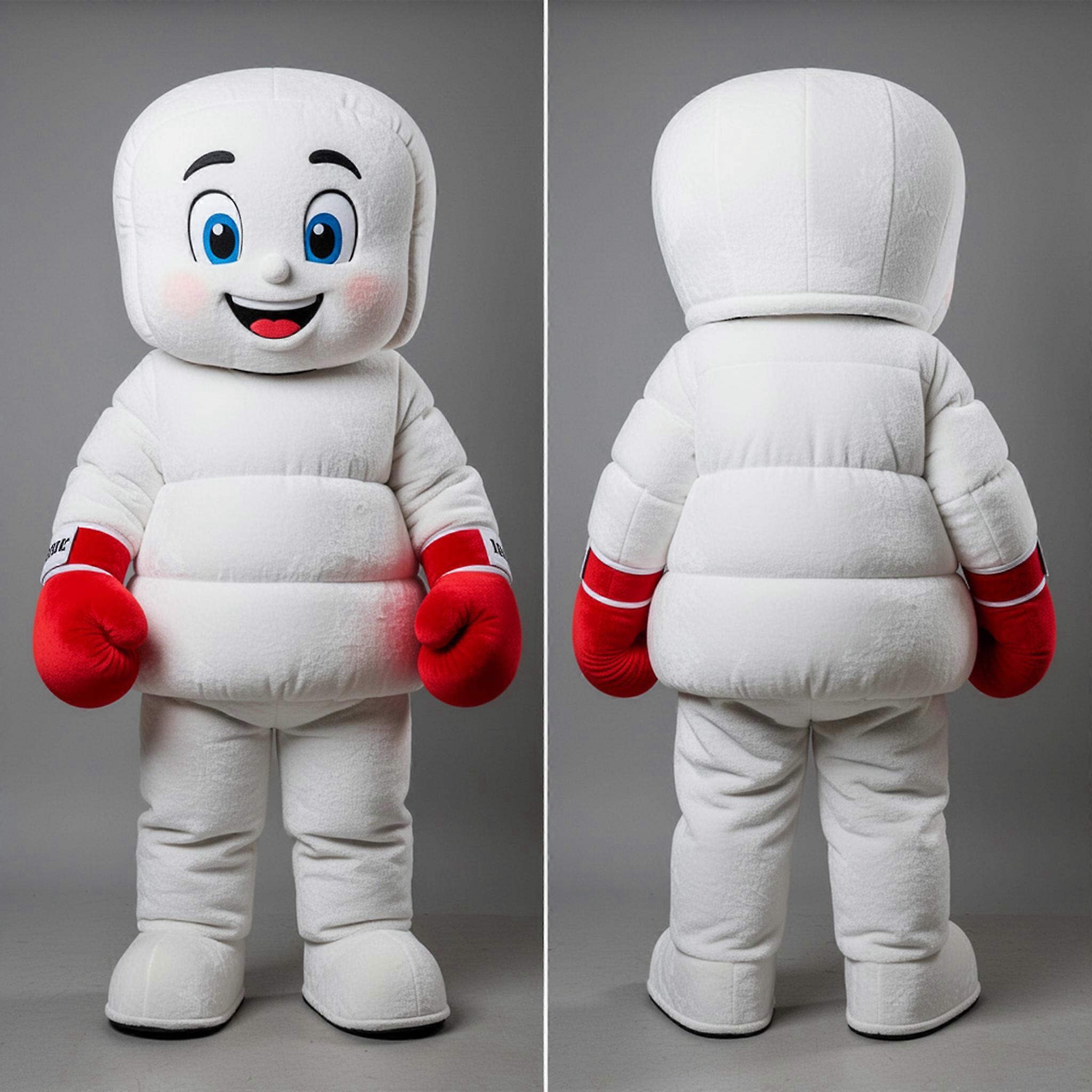 MASTICOT White Padded Boxing Glove Mascot