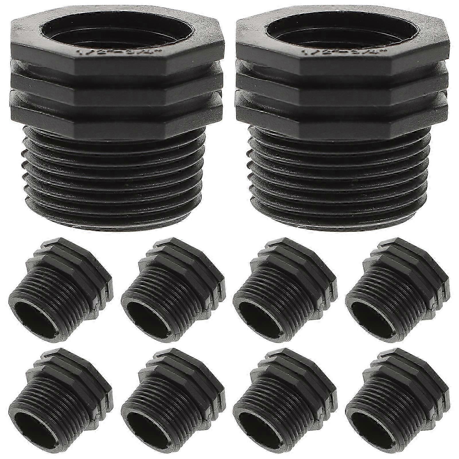 Black PP Threaded Bulkhead Fitting 25mm