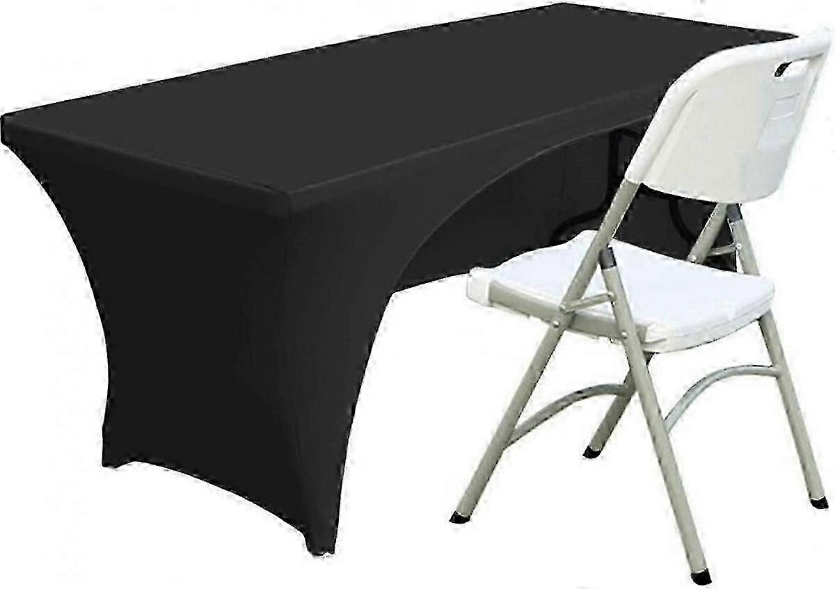 2025 Spandex Cover 5/FT. Polyester Tablecloth Stretch Table Table Topper Black