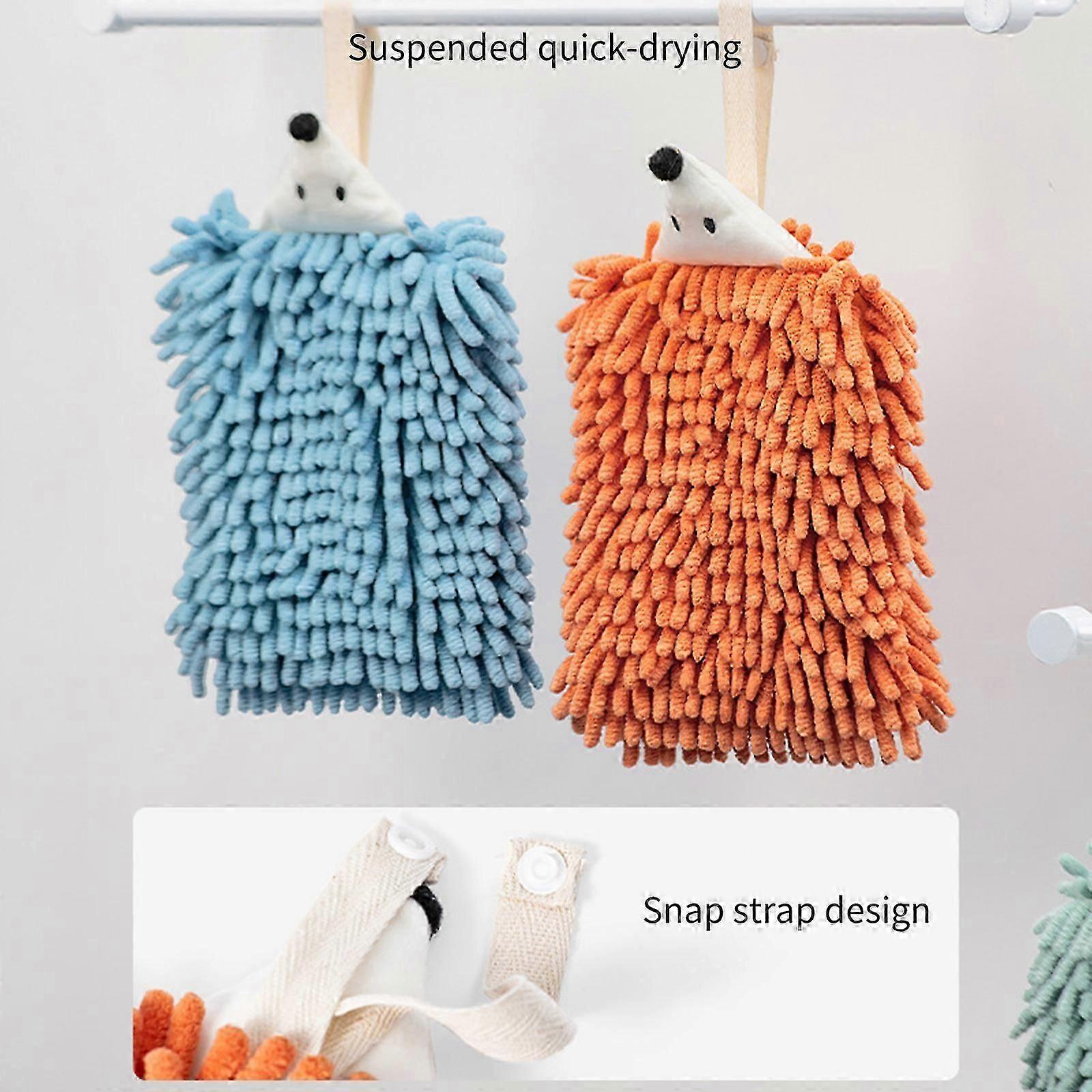 Square Kitchen Hand Towel with Quick Drying Polyester Fabric & Hanging, Blue
