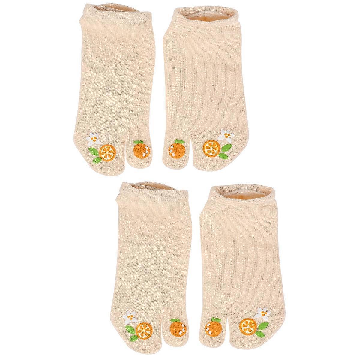 Comfortable Socks Split Toe Socks for Warmth 2Pairs Cotton