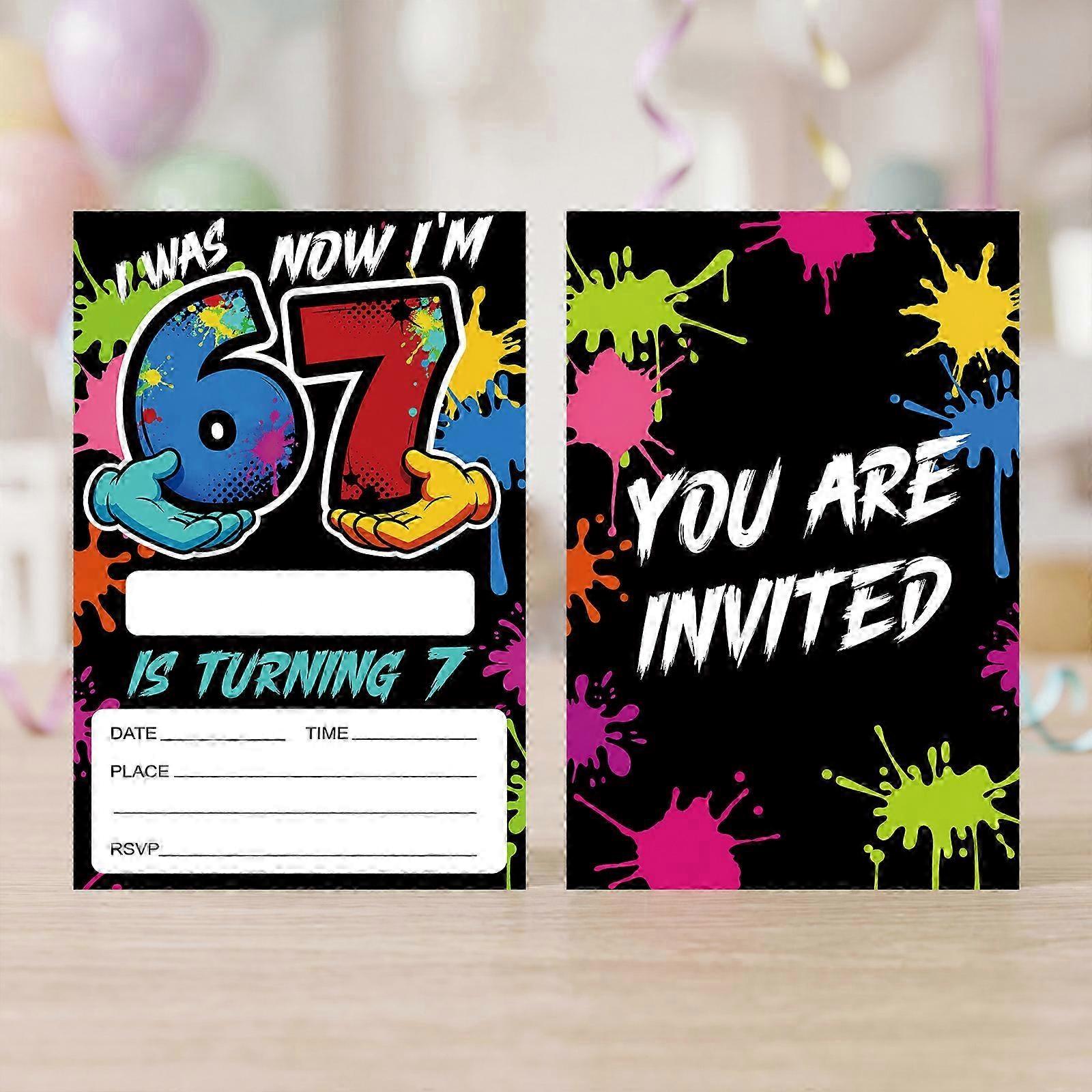 Coated Paper 7th Birthday Invite