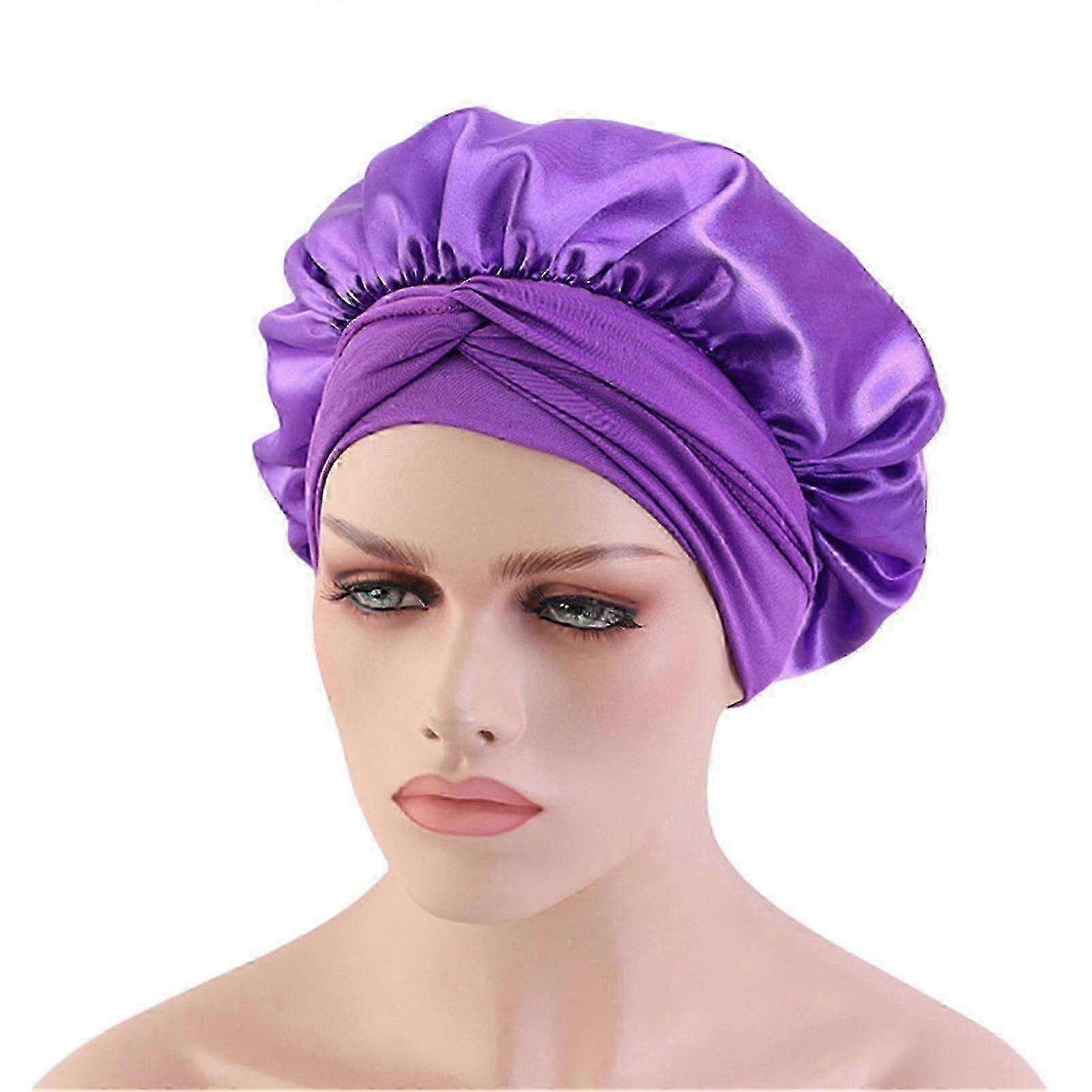 Satin Night Cap Wide Brim Elastic