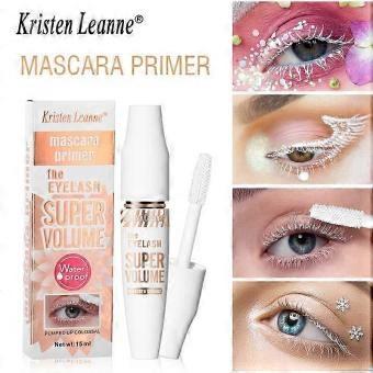 White Mascara Primer for Volumizing and Lengthening Eyelashes, Waterproof Thick Curly Lash Primer for Charming Eye Makeup
