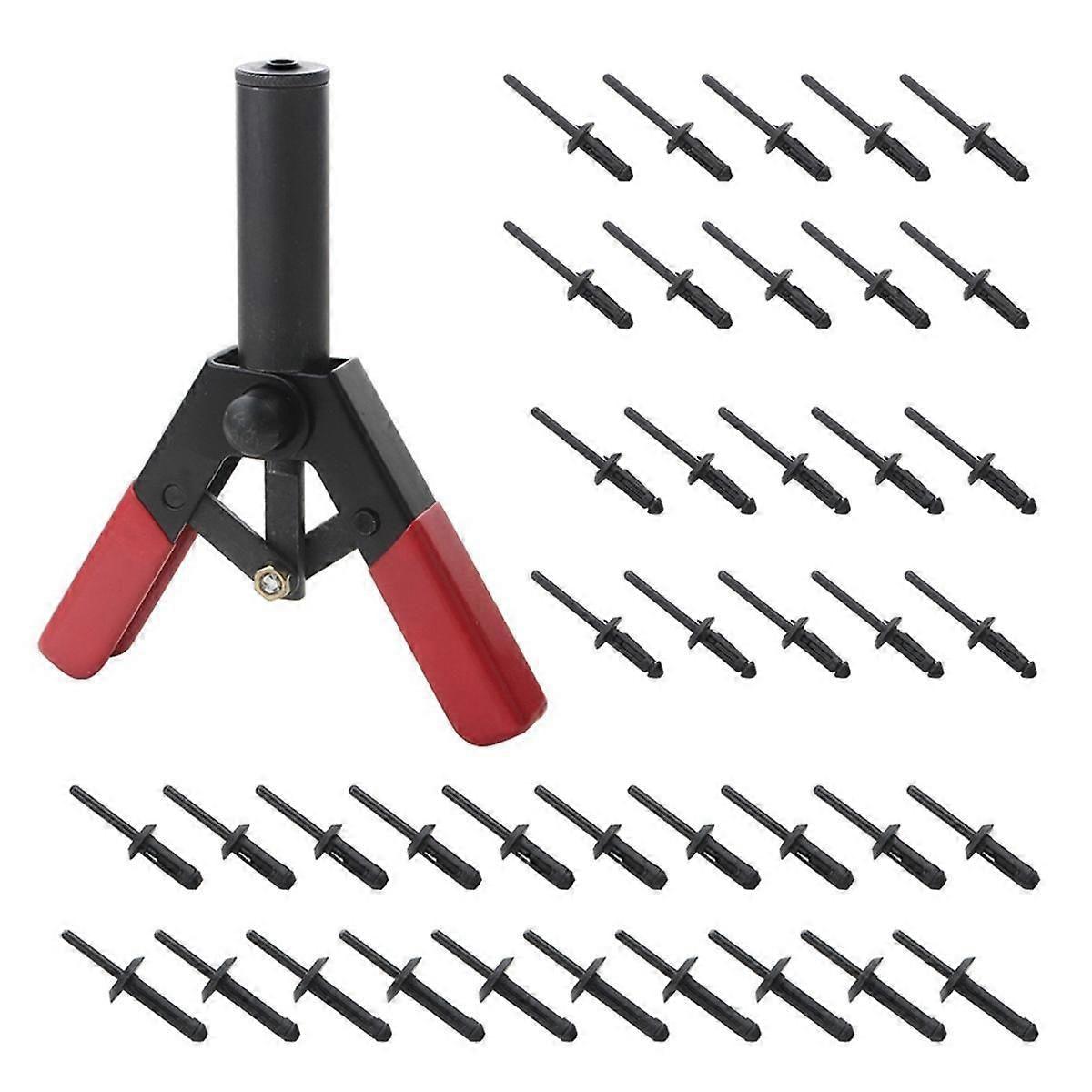 41 Piece Set Rivet Tool Kit Compatible with Quick Core Pulling Rivet Machines, Plastic Rivet Pullers, Polyethylene Riveting Tool