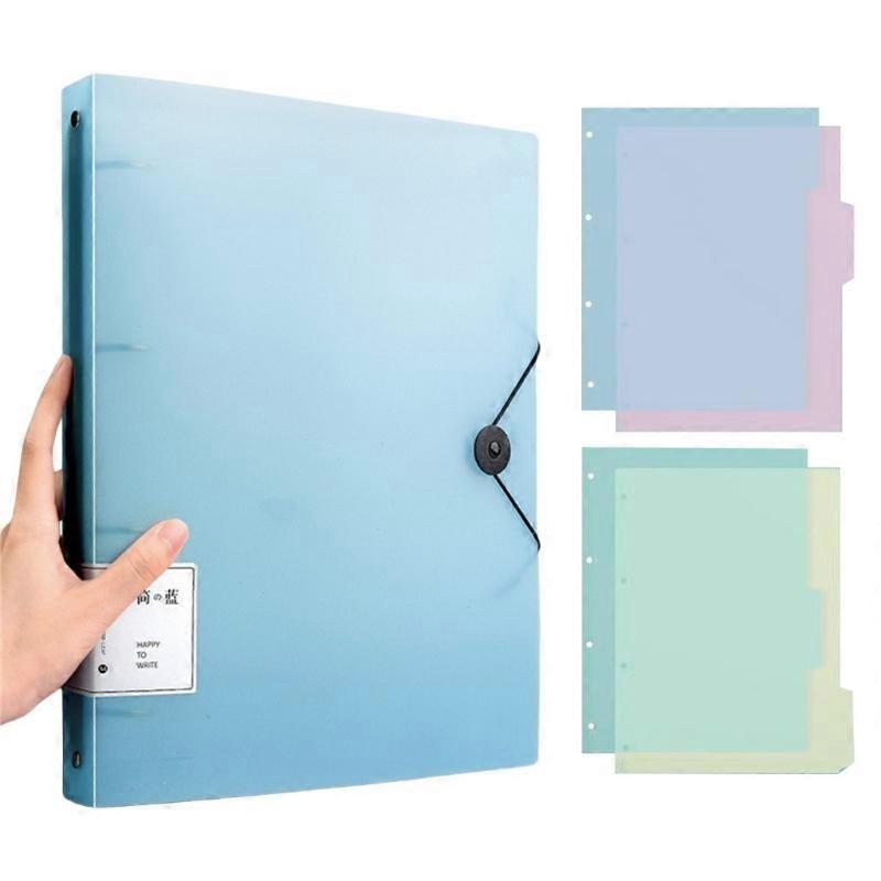 4 Rings Binder Presentation Display Folder Letter Size Presentation Binder Hold 220Sheets Elastic String Closure
