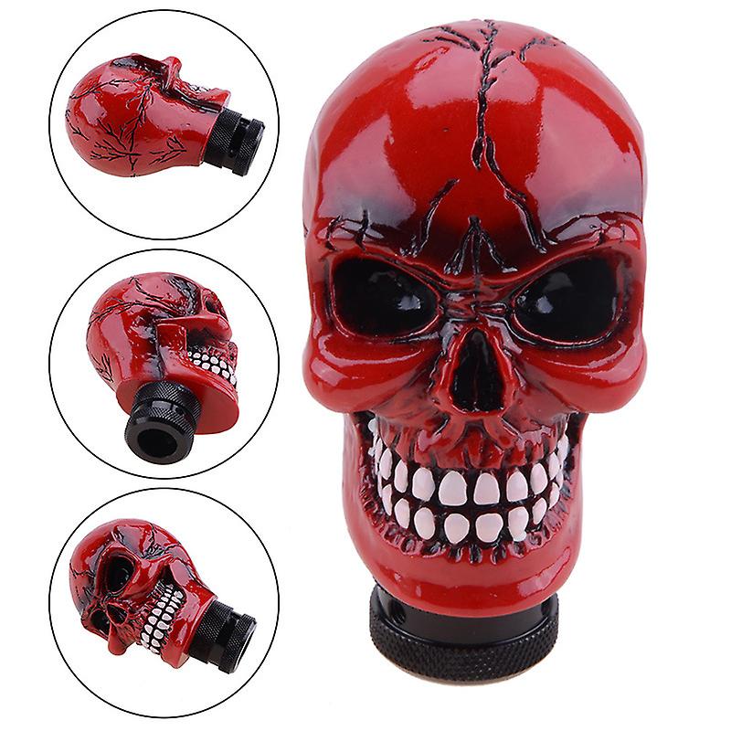 Universal Car Skull Head Transmission Gear Shift Knob Red