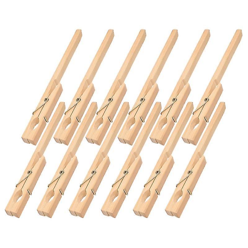 18X1.5x1.2cm Brown Test Tube Racks 12pcs Tube Fixed Wood Clips Test Tube Clamps Tube Fixing Clips La
