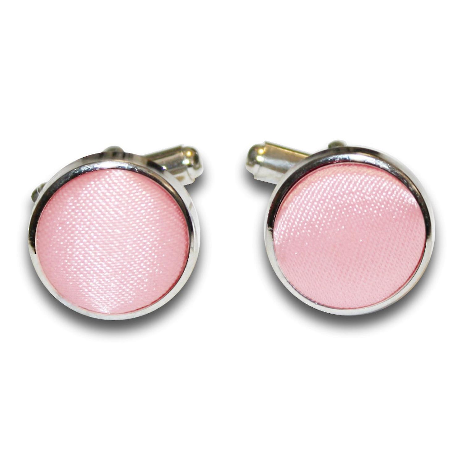 Baby Pink Plain Satin Cufflinks