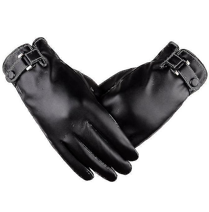 Herren Winter Herbst PU Leder Touchscreen Handschuhe A