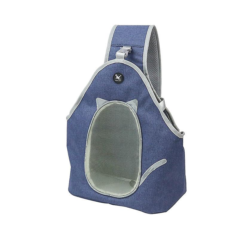 Pets Carrier Foldable Chest Bag, Specification: M Gray Blue