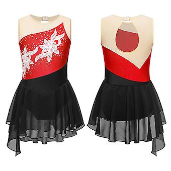 strapless open back dress Competition Skating Dress Red & Black Lace with Crystals Spanish Theme   Boutique Step Up