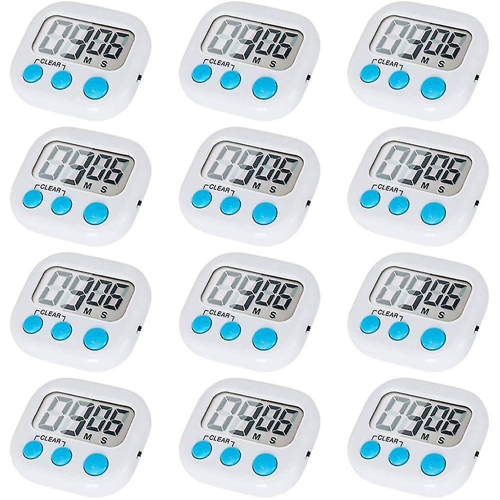 12 Pack Digital Kitchen Timer With On/off Switch, Loud Alarm