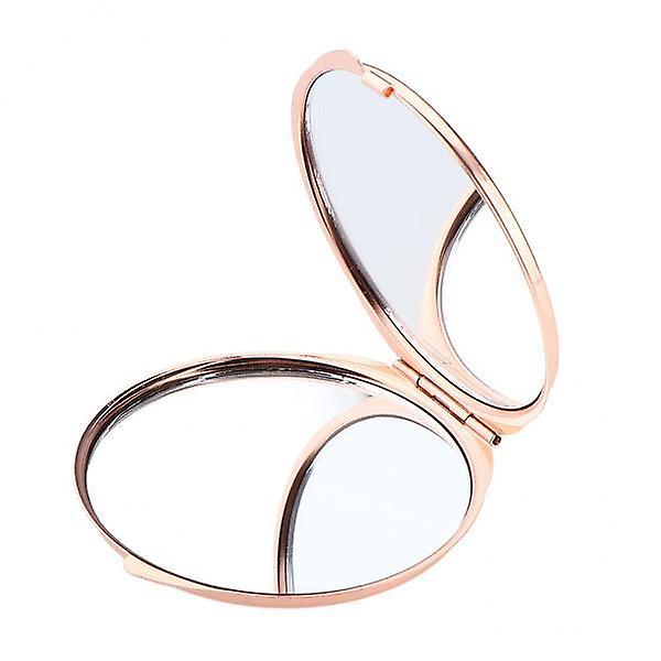 4xDual Side Makeup Mirror Dormitory Bathroom Round Folding Mirrors Rose Golden