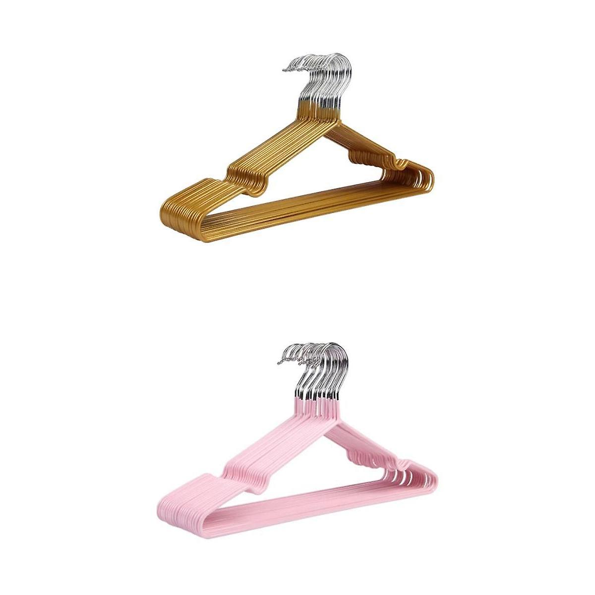 20kpl vaateripustin säilytysteline PVC-pinnoite teräs takkiripustin kultainen / vaaleanpunainen