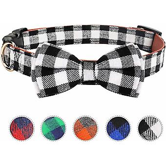 Dog and cat collar tie (black and white) 2.5*36~55cm