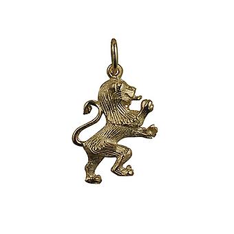 9ct Gold 19x15mm Rampant Lion Pendant or Charm