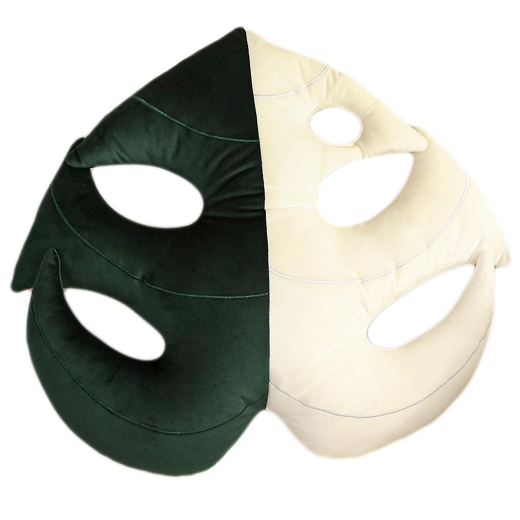 Green Leaf Throw Pillow Plush Realistic Leaves Dormitory Sofa Couch Decor