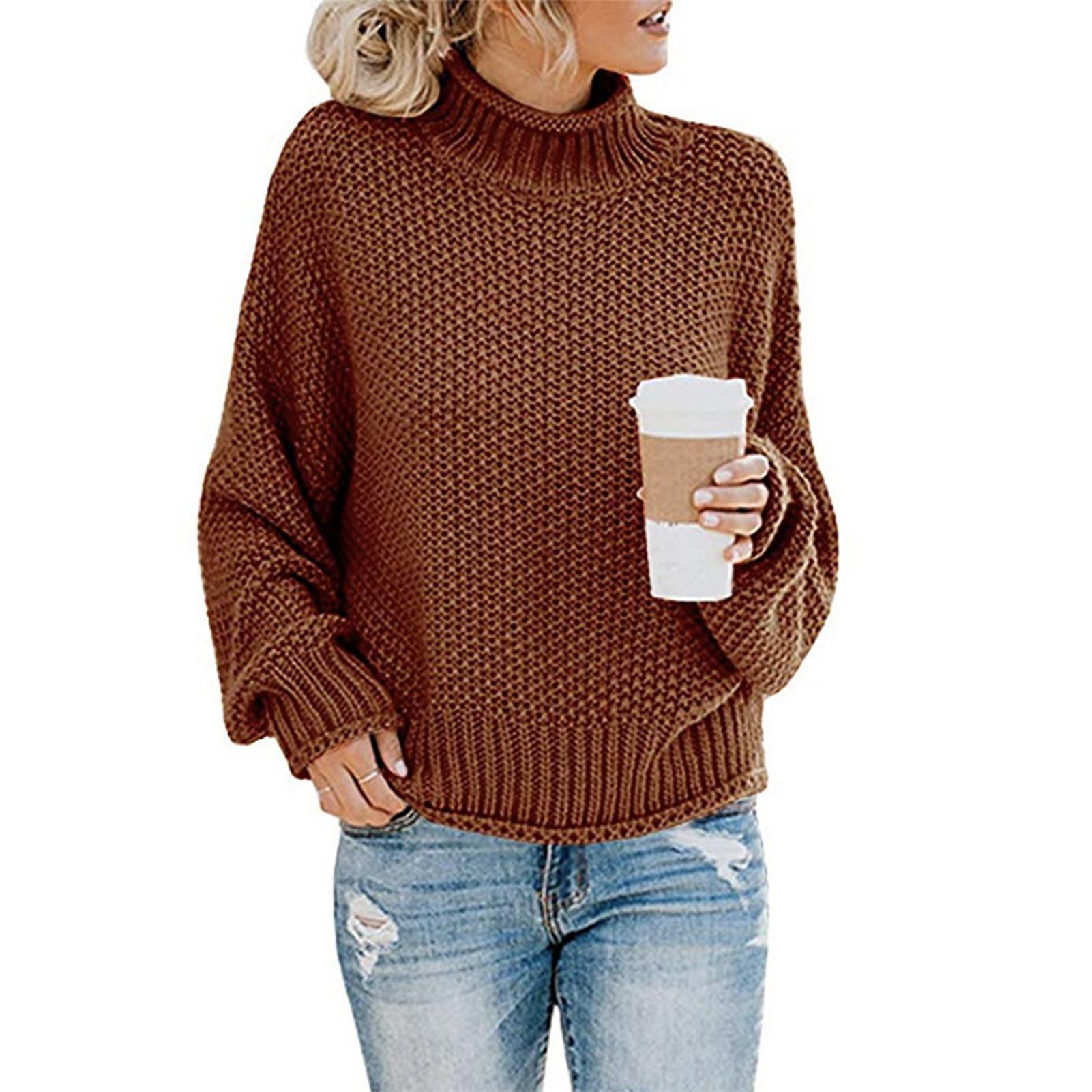 Women Plus Size Casual Sweater Chunky Knitted Pullover Sweater