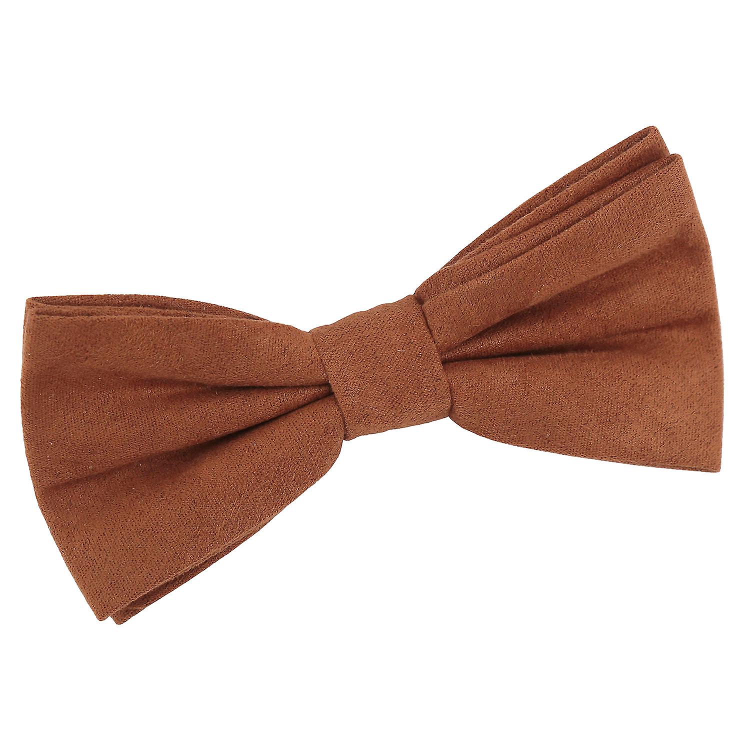 Toffee Brown Suede Pre-Tied Bow Tie