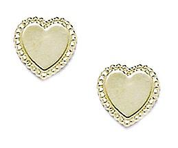 14k gul guld kærlighed hjerte stempling øreringe 8x8mm Stud øreringe