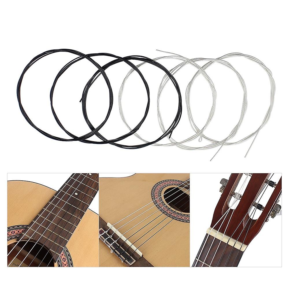 6 st/set (.028-.043) Klassiska gitarrsträngar Nylon Två färger Normal Spänning