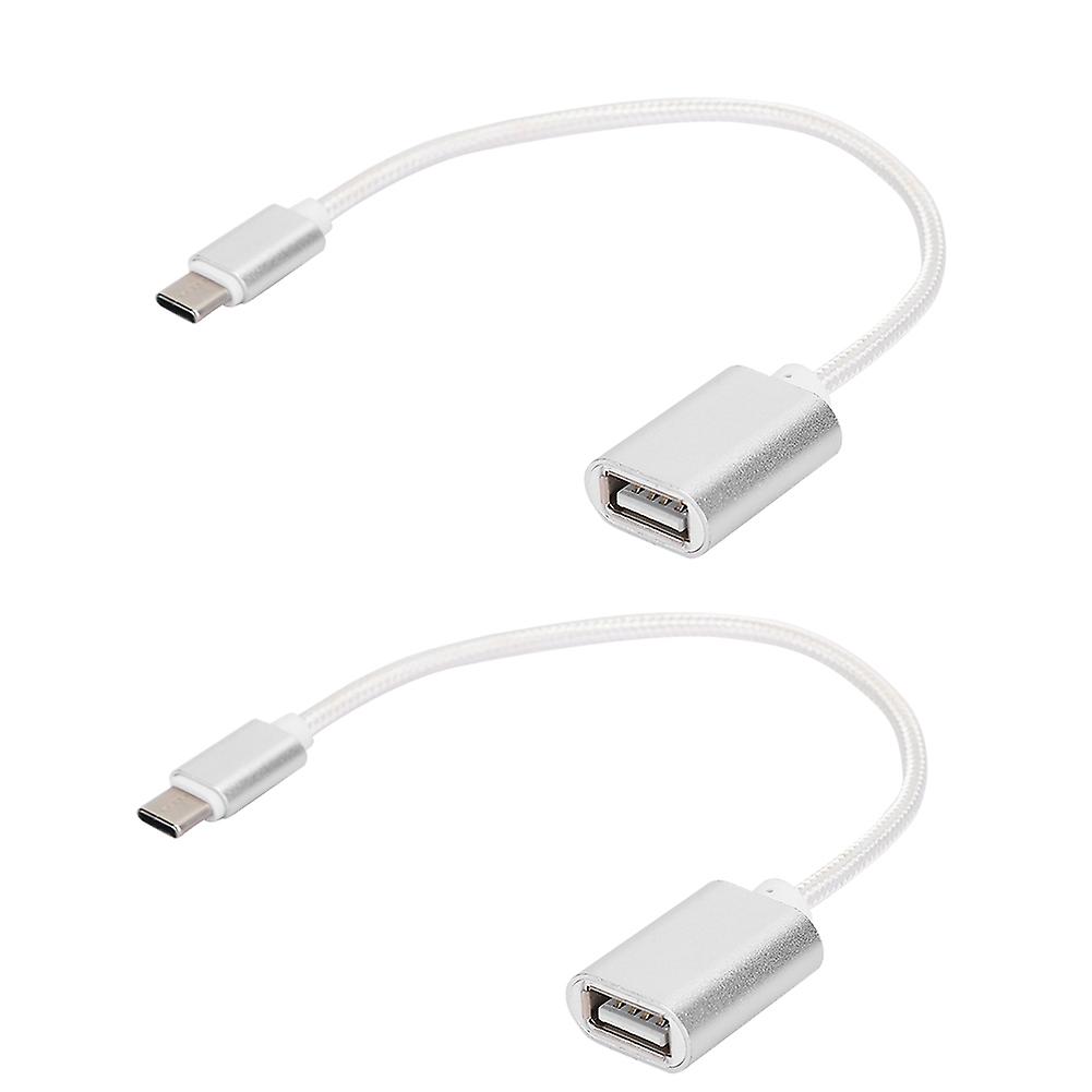 2Pcs TypeC Patch Cord USB Box USB Flash Disk Card Reader Transfer OTG Adapter Cable