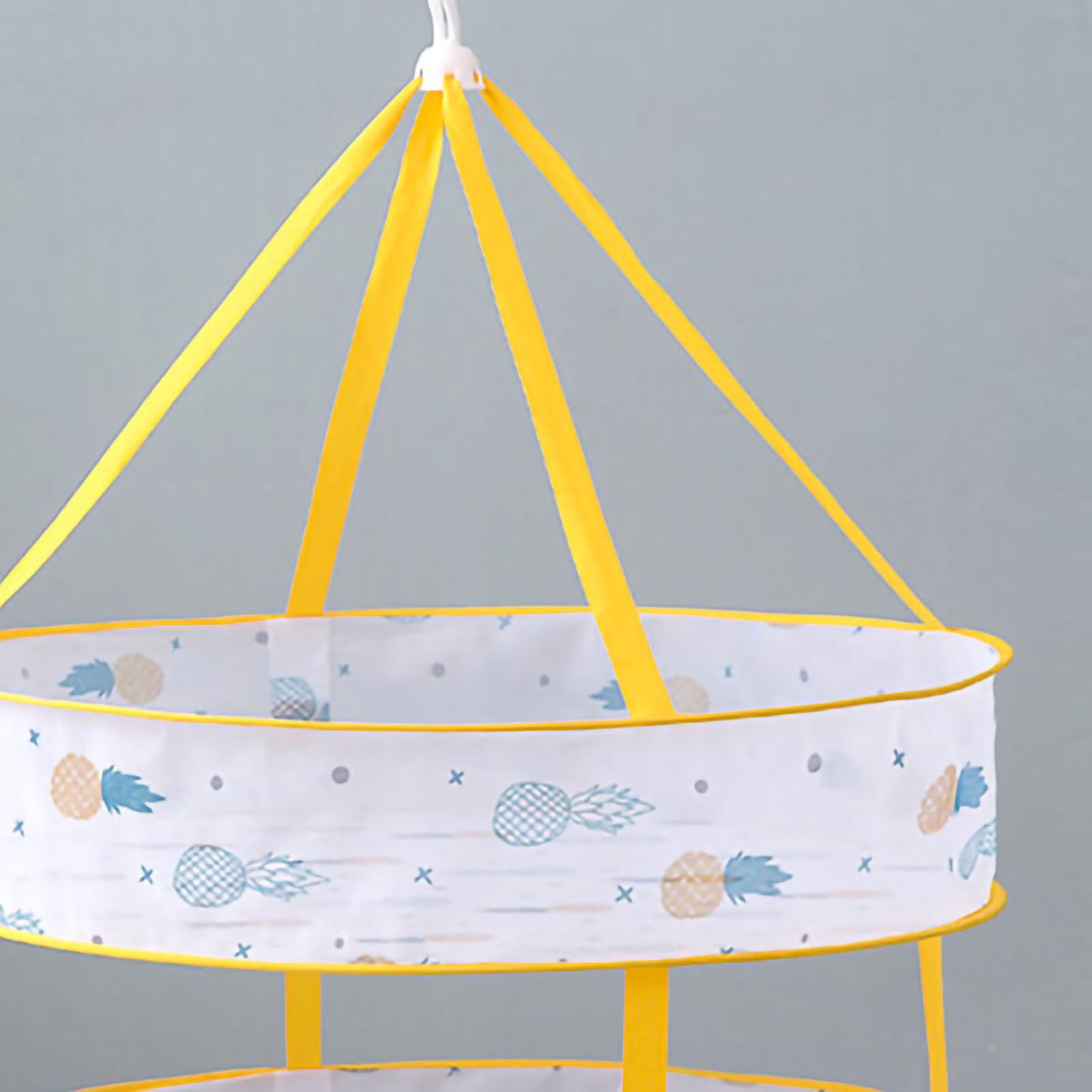 Double Layer Foldable Hanging Dryer Basket 61cm Indoor Net