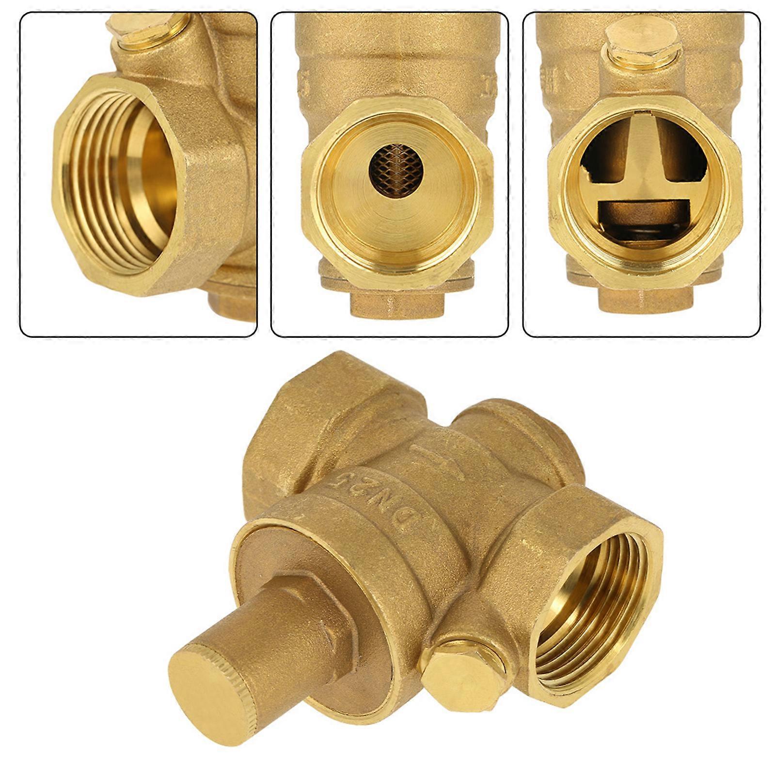 1pc Brass Adjustable Water Pressure Reducing Regulator Valve Thread DN25 1"