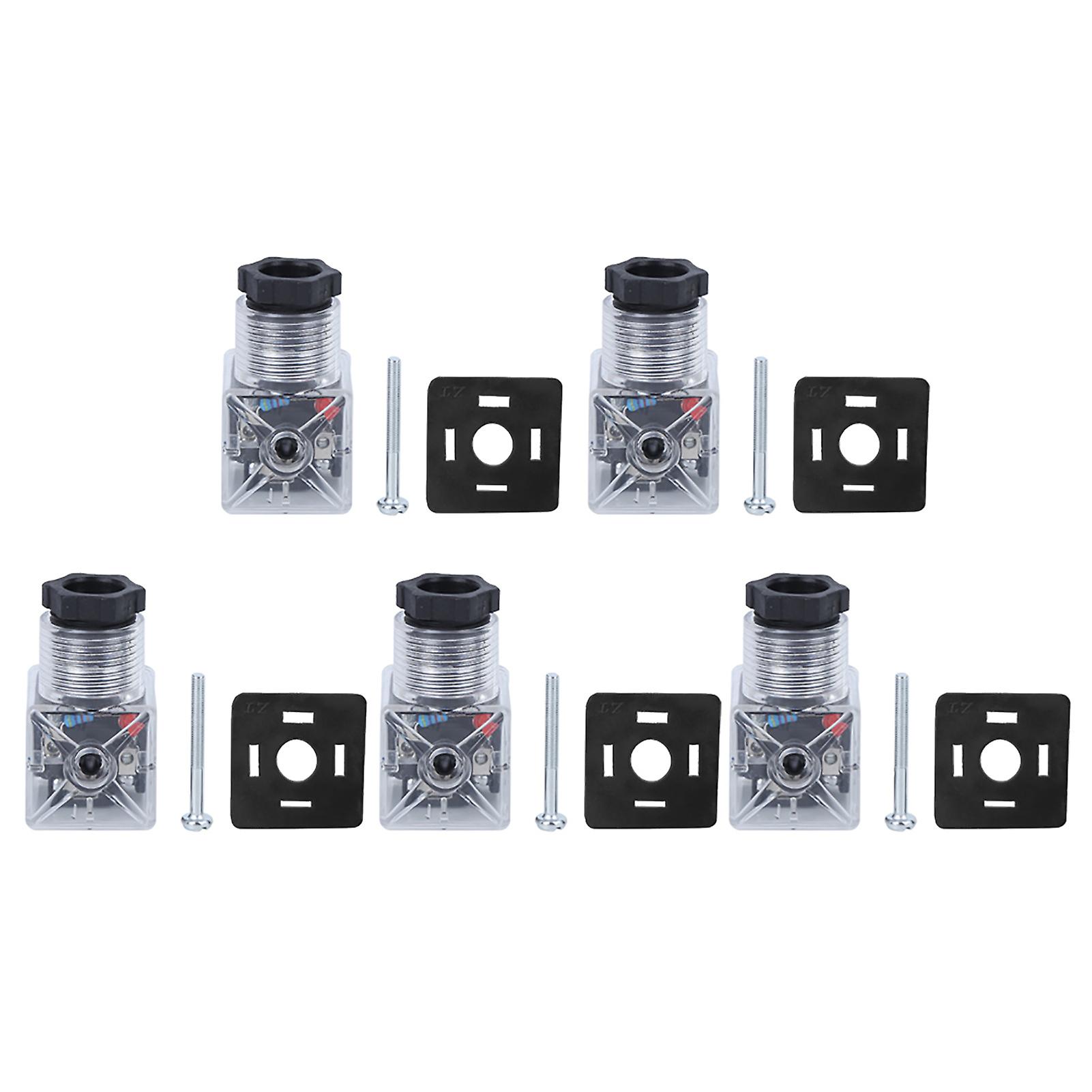 Risegun 5Pcs Sole Coil Plug Hydraulic Valve Transparent Voltage Universal Accessories DC24