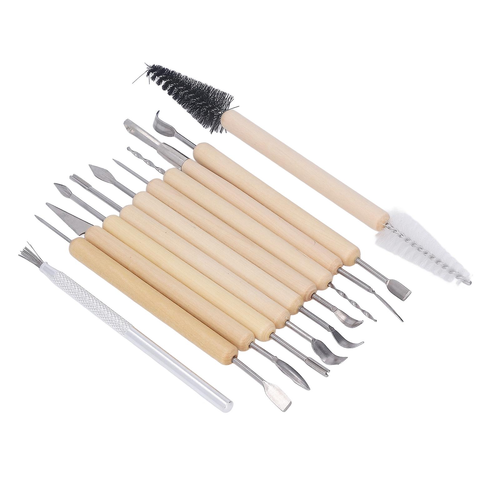 11Pcs Clay Sculpting Tool Set Robust Comfortable Hand Feeling Pottery Carving Tools for Workshop 