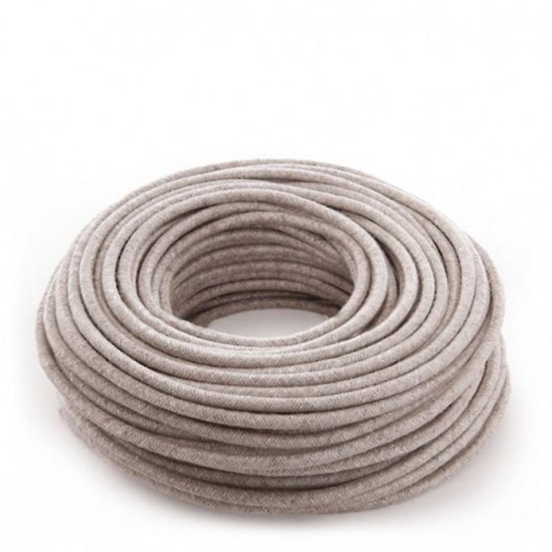 Canvas Beige Fabric Round Electric Cable 2 Core 2x0.75
