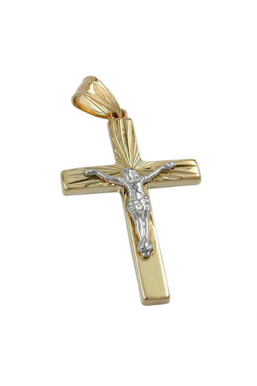 Pendant Crucifix Two Tone 9k Gold - Gl430752
