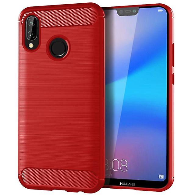 Durable Soft Protective Shell Case for Huawei P20 Lite - Red