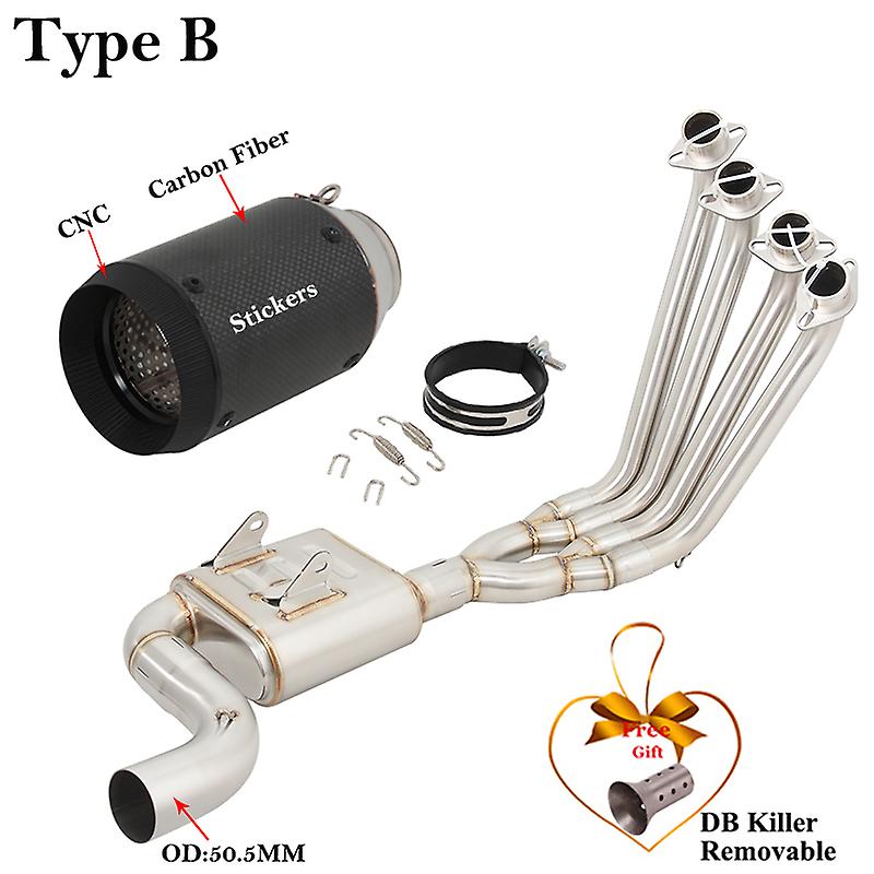 Volle systeme für honda cbr650 cb650r cb650f cbr650f 2009-2015 motorrad auspuff flucht modifizieren front link rohr db killer schall dämpfer
