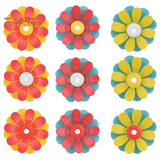 9Pcs Hummingbird Feeder Replacement Flowers Double Layer Design Universal Hanging Hummingbird Feeding Flower Replacement Parts