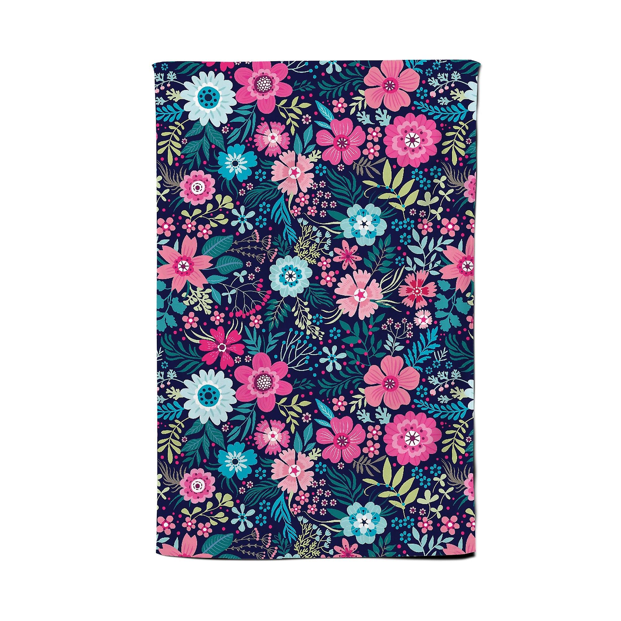 Cute Colourful Flower Pattern Tea Towel