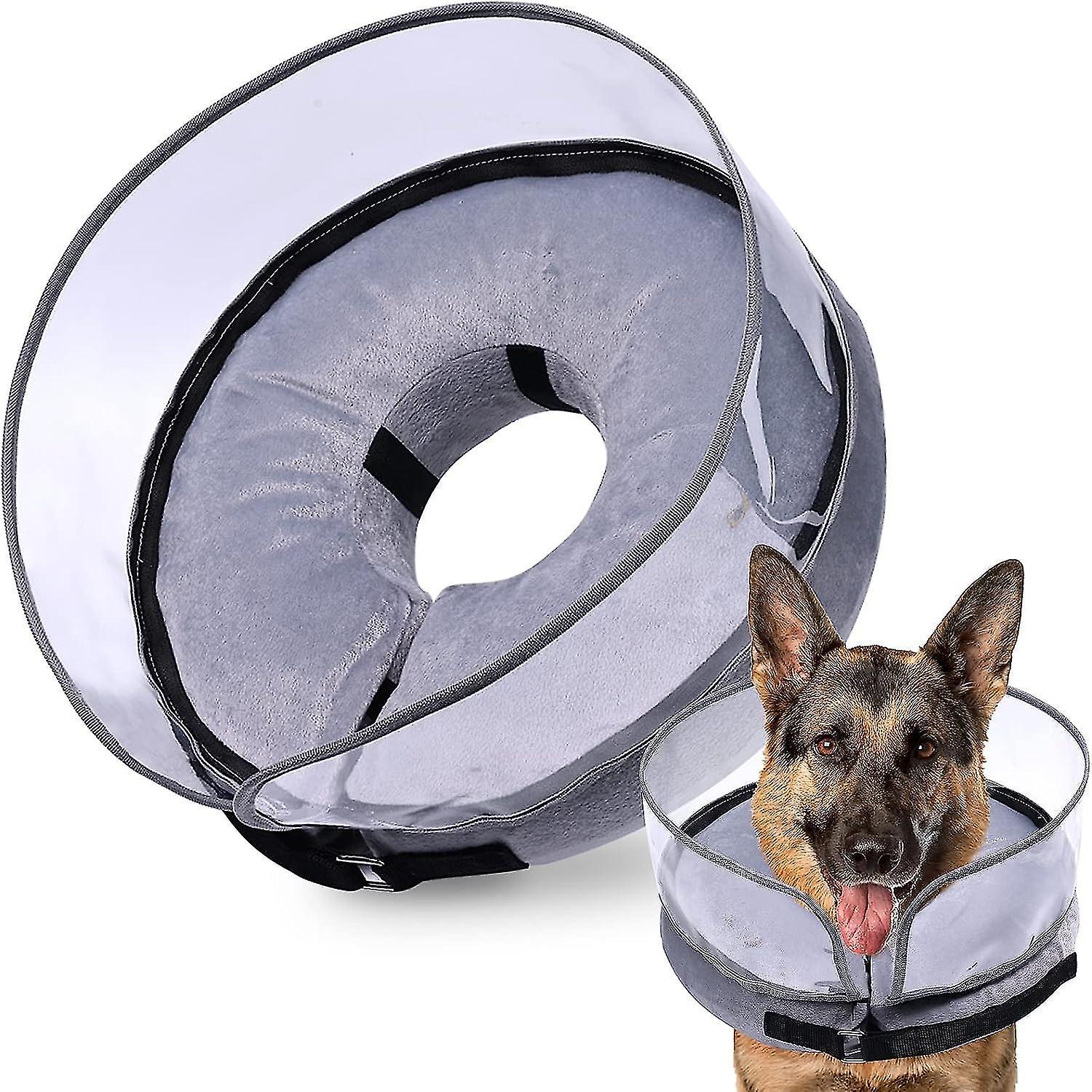 Dog cone, inflatable dog cone after surgery for small, medium and large dogs, soft cone with enhance