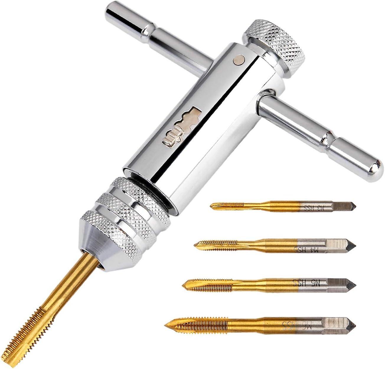Tap Set HSS Right Hand Hand Tap Set HSS Sch? lanschnitt titanium coated M3-M8 + Tool holder with rat