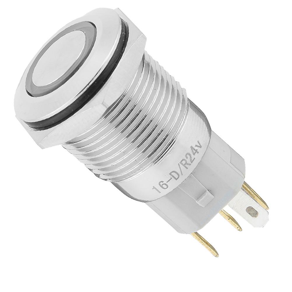 40pcs 16mm Metal Momentary Push Button Switch Auto Reset 5-Pin with 24V LED Light (Red)