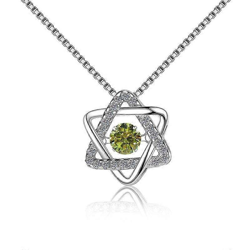 Necklace-Dancing Star-50pt Moissanite-Delicate Charm