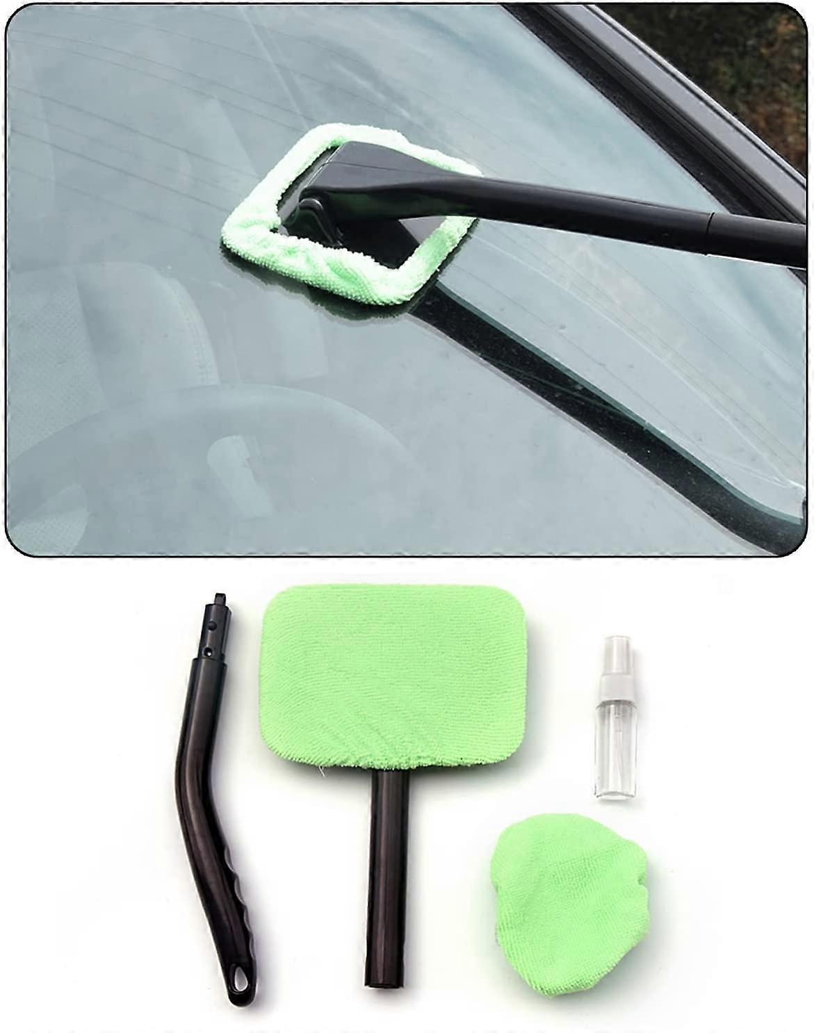 Car Glass Cleaner Kit,Car Windshield Cleaning Tool,Window Cleaner Tool with Handle