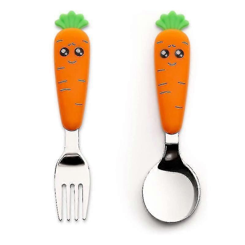 Children's Spoon Fork (orange) (2pcs)