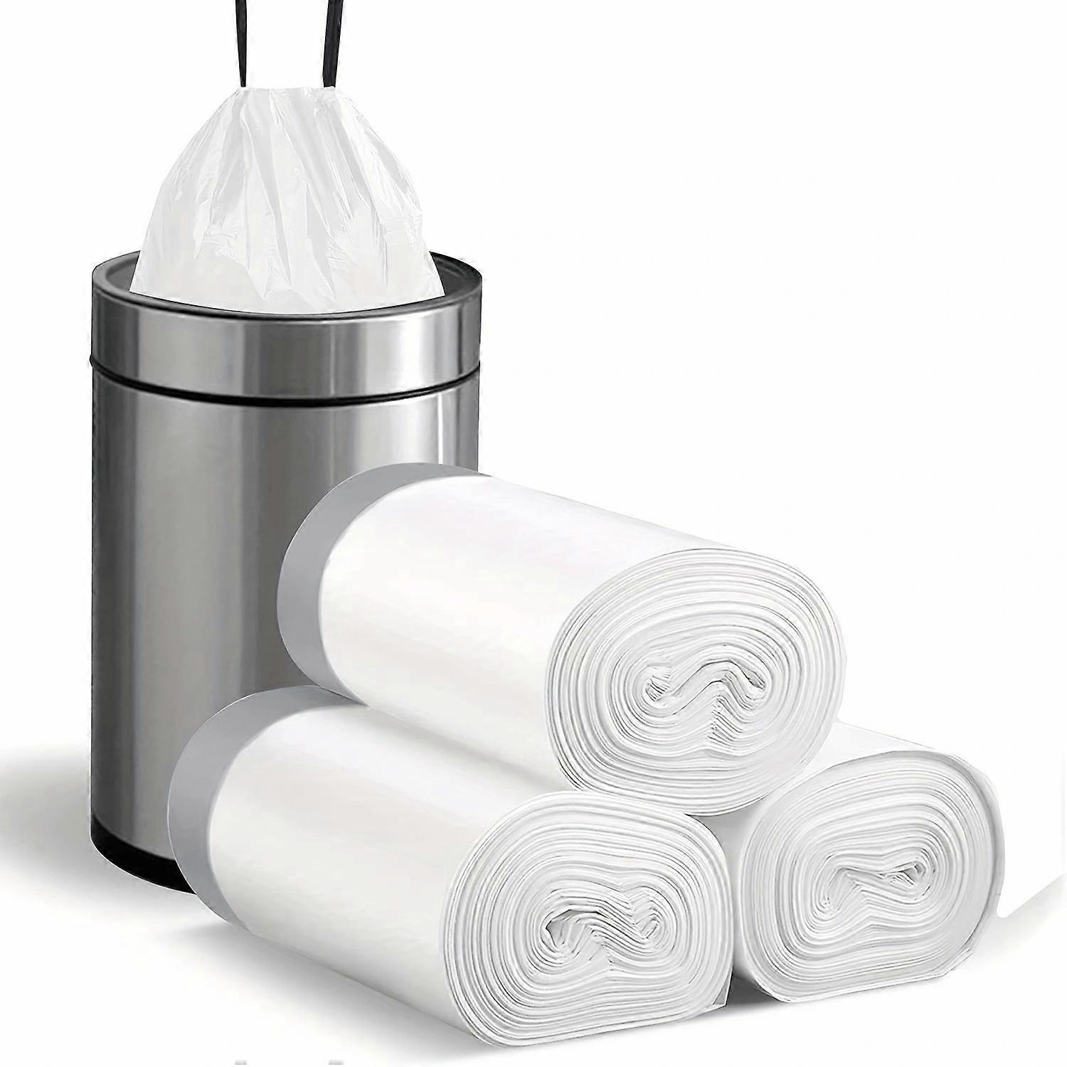 45pcs/3rolls, Small Drawstring Trash Bags 4 Gallons, Plastic Garbage Can Trash Can Bags 15 Liters For Bathroom Restroom Bedroom Office Toilet