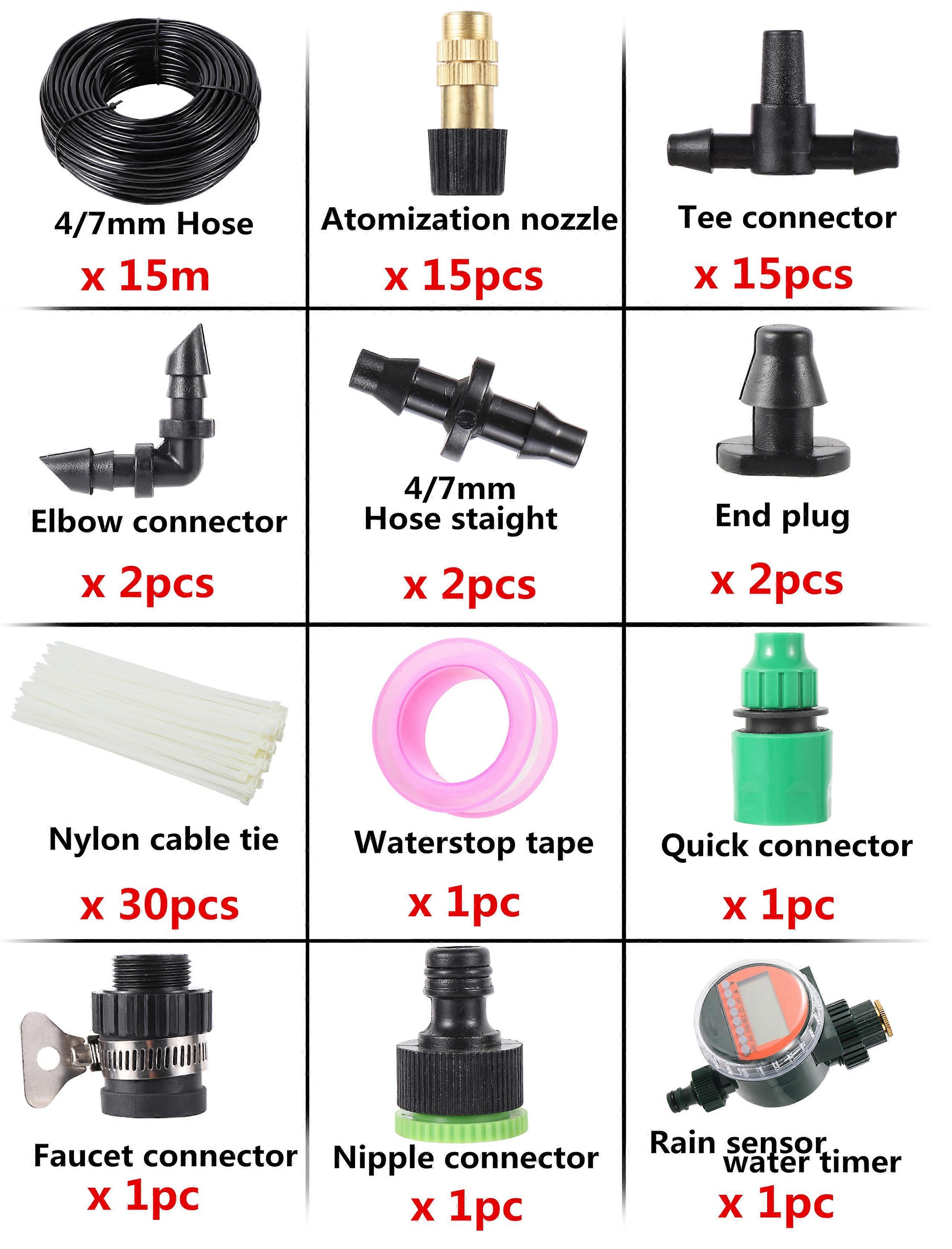 Smart Home Digital Water Timer Control Automatic Irrigation System Watering Kit Atomizing Nozzle Self Roof Cooling Humidify