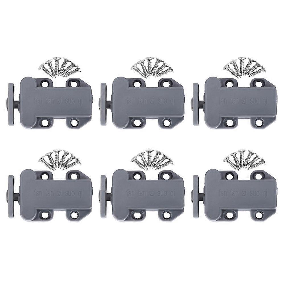 6 Sets Nylon Cabinet Drawer Rebound Self Locking Door Latches Furniture Hardware Accessories White